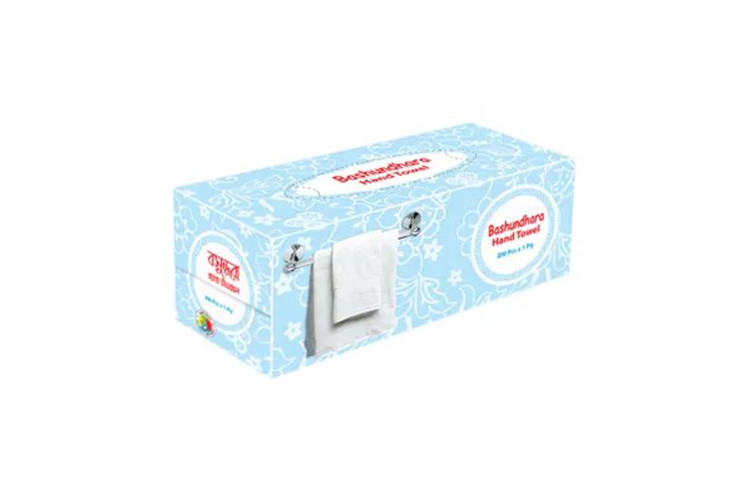 Bashundhara Hand Towel White (200 X 1) ply Box