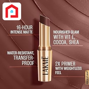 LAKMÉ Powerplay Priming Matte Lipstick Brown Walnut