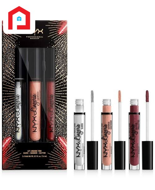 Nyx Lip Lingerie Trio- Gloss,Shimmer , Glitter