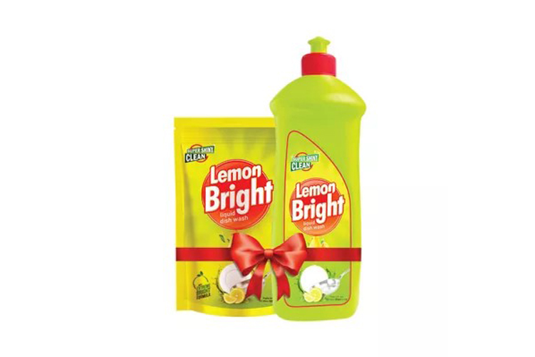 Lemon Bright Liquid Dish Wash (Free Refill)