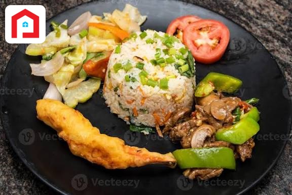Fried Rice + Chicken Masala + Chinese Vegetables + Salad — 280/-