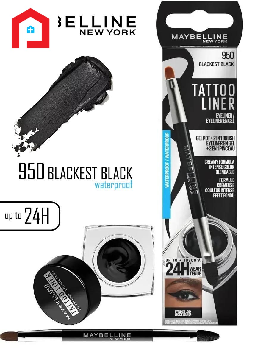 Maybelline – Tattoo Liner Waterproof Eyeliner In A Jar – 950 Blackest