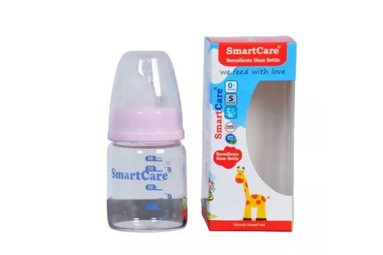 Smartcare Borosilicate Pink Glass Bottle S (0+ Months)