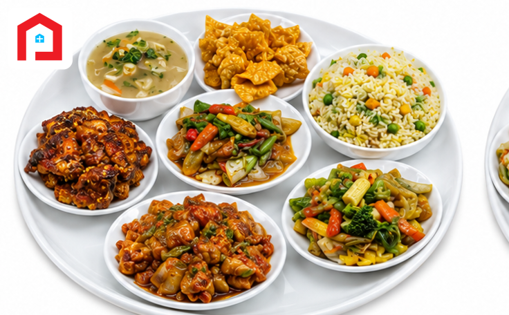 Thick Soup , Crispy Fried Wonthon ,Thai Fried Rice, Spicy Thai Fried Chicken, Chicken Chilli Onion , Fresh Thai Vegetable।