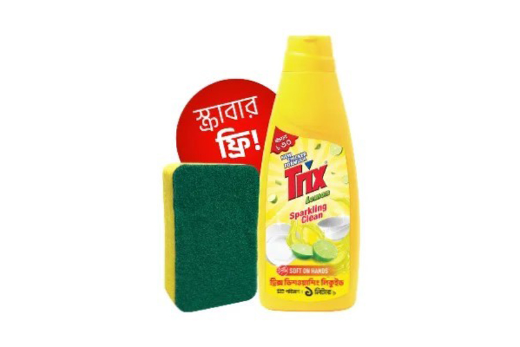 Trix Dishwashing Liquid Lemon (Free Scrubber)