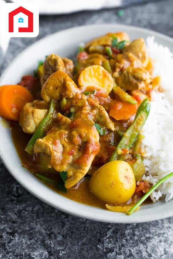 Chicken with curry sauce