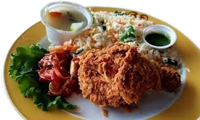 Thai Soup Thick Fried Rice  Thai Fried Chicken Chicken Garlic & Papper Special Vegetables soft Drinks/water