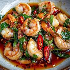Prawn with Basil leaf