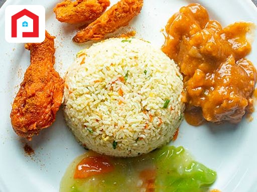 Thai Fried Rice Chinese vegetables Masala chicken Thai Fried chicken 3 psc